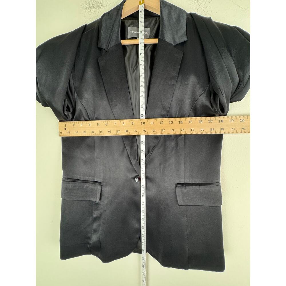 Michael Stars Black Satin Single Breasted Blazer Large - Picture 12 of 12